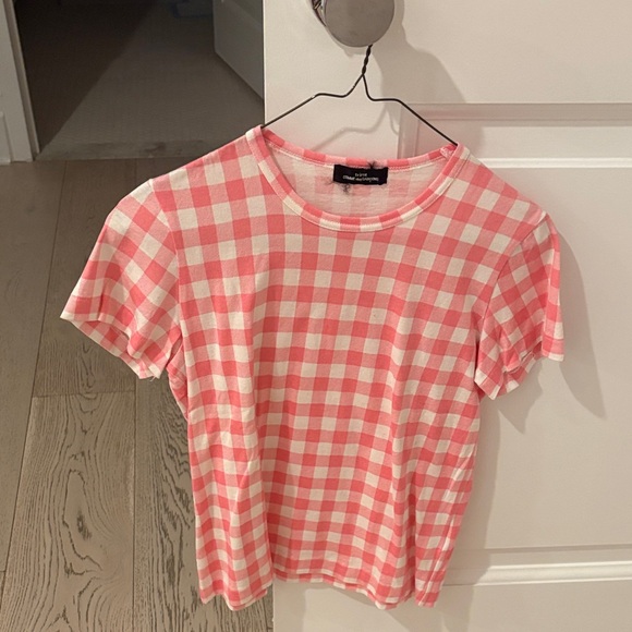Comme des Garcons Tops - Comme des garcons Pink and White Checkered T-Shirt size medium or small